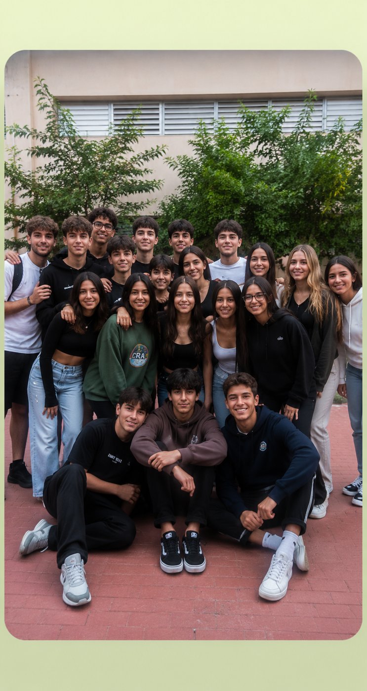 Group of teenagers smiling together outdoors